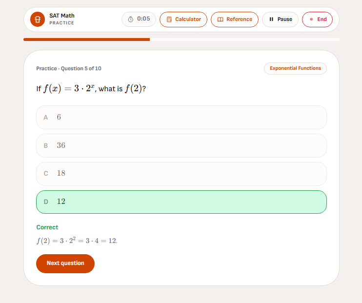 Adaptive session question