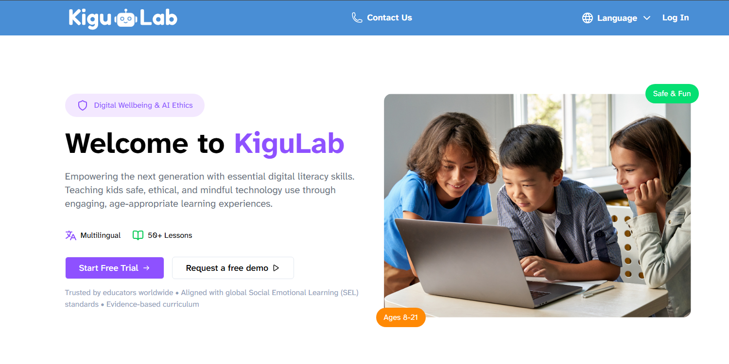 KiguLab landing page